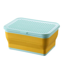 Large Capacity Toy Storage Bin for Kids, Stackable Silicone Organizer for Nursery and Playroom, Yellow
