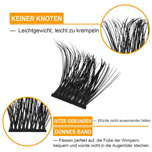 Cluster Lashes: Extensions βλεφαρίδων, C Curl, Σχεδιασμένες για φυσική εμφάνιση κάτω βλεφαρίδων, 1