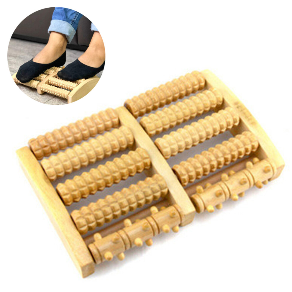Compact Foot Massager Roller, Ergonomic Design For Optimal Comfort, Natural Wood Offers Aesthetic Appeal And Durability, Anti-Slip Base Ensures Safe