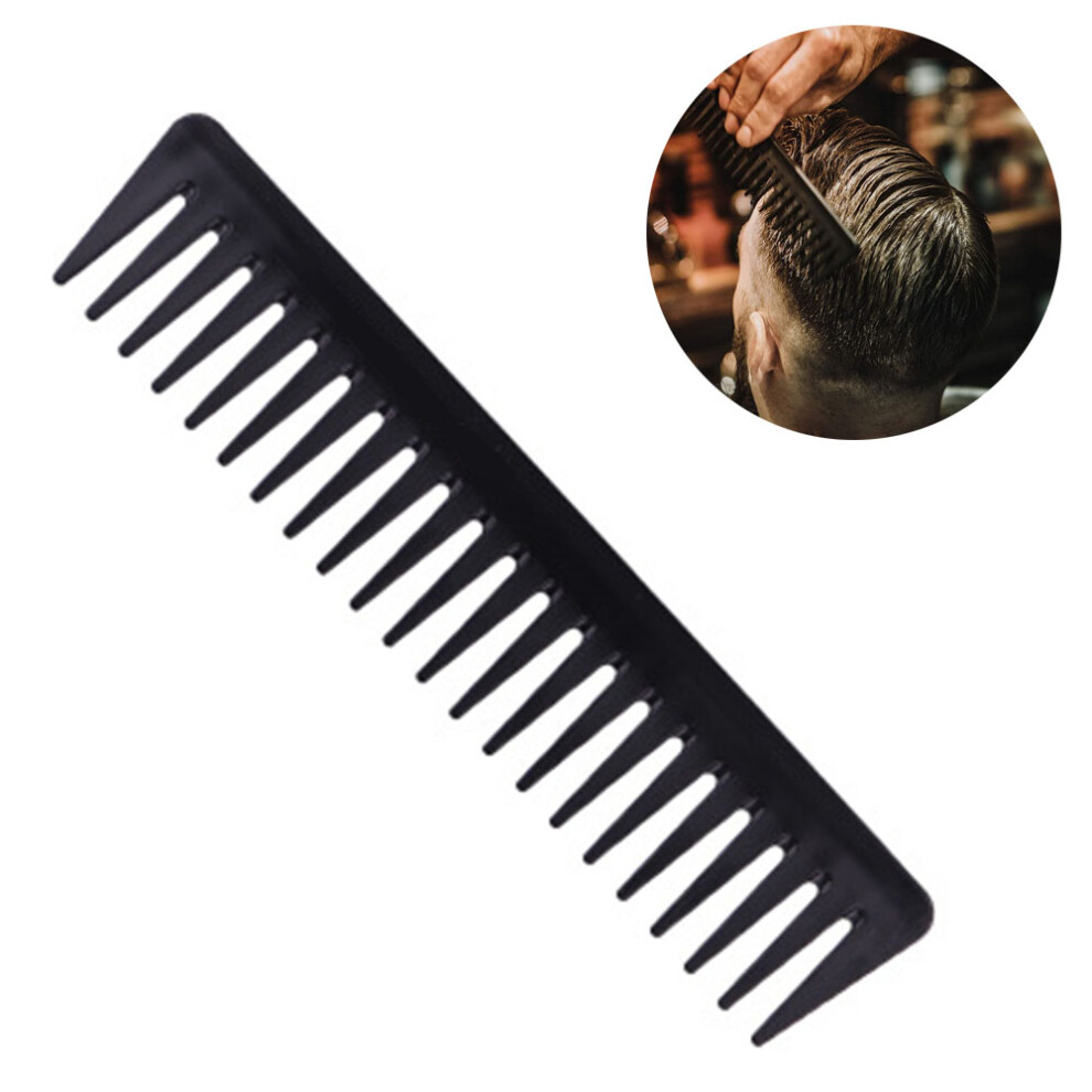 Unisex Antistatic Wide Tooth Comb For Curly Hair, Shatterproof Detangling Comb For Wet Dry Hair And Beard Styling, Ergonomic Design Carbon Hair Comb With Sm