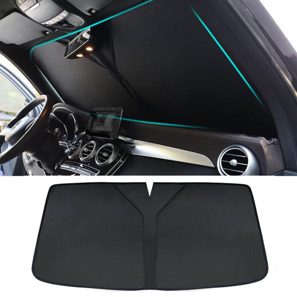 Car Windshield Sun Shade For Fit Jazz Gd 20022009, Uv Heat Shield Keeps Vehicle Cool Black 9044945054255