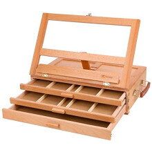 MultiPurpose Wooden Easel Foldable Design With Storage Drawers And Adjustable Height