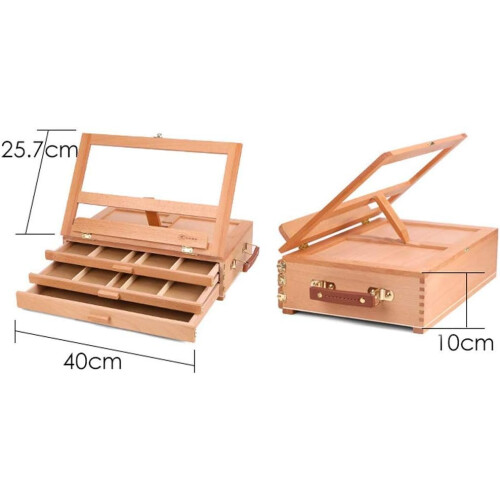 MultiPurpose Wooden Easel Foldable Design With Storage Drawers And Adjustable Height 1