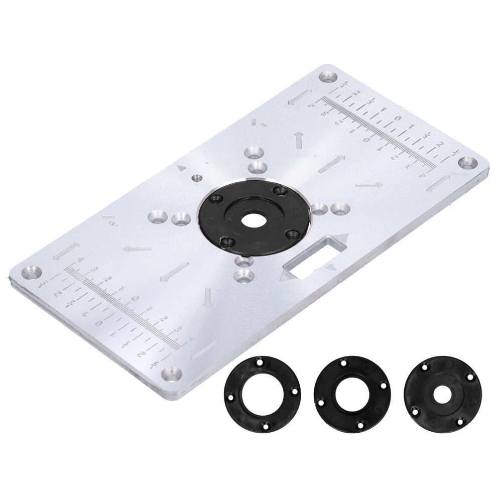 Woodworking Router Table Insert Plate 23.5X12x0.8cm Black 4921377800078