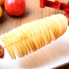 Affetta Patate a Spirale in Acciaio Inox a Manovella, 27,513,5 cm, Rosso