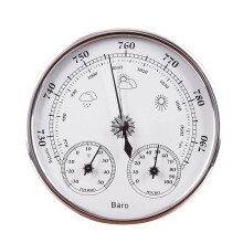Barometer 3In1 Wall Hanging Weather Thermometer Hygrometer 132mm Portable Digital Indoor Silver