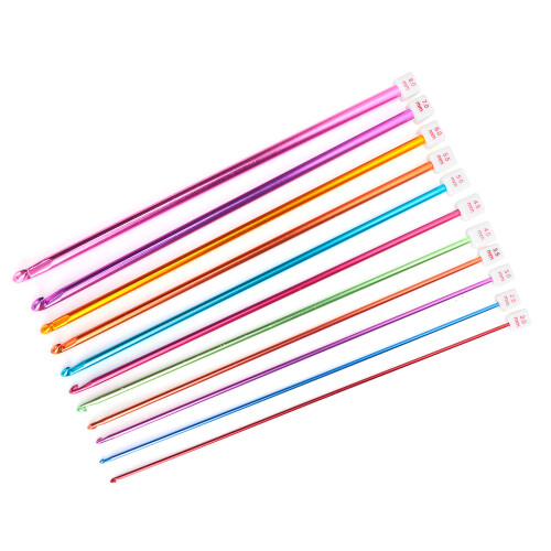 Set di uncinetti in allumina 11 pezzi multicolore 2.0-8.0mm 2