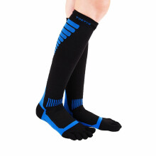(09-Nov, Schwarz Blau) TOETOE - Kompressions Kniestrümpfe - Unisex 1 Packung Sport Zehensocken