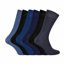 (Dec-14, Blau) Sock Snob - 6er Pack - 100% Ägyptische Baumwolle Socken für Herren | Baumwollsocken Schwarz