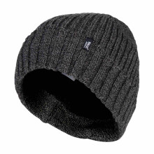 (One Size, Grau) Heat Holders - Heat Holders - Gerippte Warm Isolierte Wendemanschetten Thermo Mütze für Herren