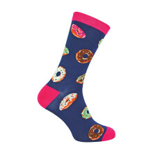 (6-11, Donuts (Navy)) Mr Heron - 1 Pack Mens Novelty Patterned Bamboo Socks