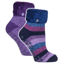 (04-Aug, HHL17 / HHL18) Heat Holders - 2 Paar weiche Winter-Lounge-Socken für Damen