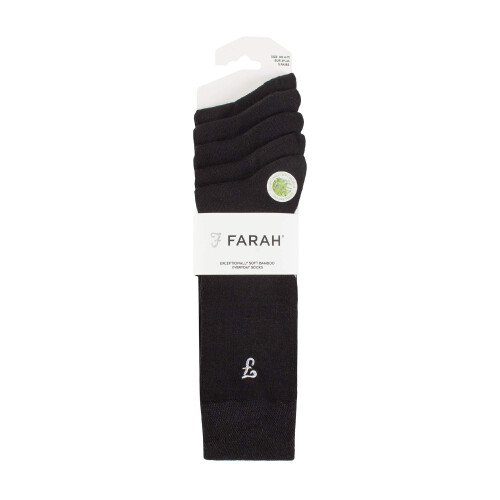 Farah (6-11, Black) Farah - 5 Pack Mens Bamboo Bright Striped Patterned Socks 1