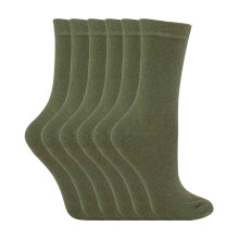 (12-Mar, Khakigrün) Sock Snob - Sock Snob - 6 Paar Kinder Jungen Mädchen Einfarbig Lässig Socken Baumwolle Bunt