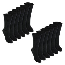 (12-Mar, Schwarz) Sock Snob - 12er Pack 100% Baumwolle Socken Kinder | Schul Socken Gerippt | Sock Snob