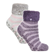 (04-Aug, Auckland (Heidekraut und Rosa)) Heat Holders - 2 Paar weiche Winter-Lounge-Socken für Damen