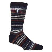 (06-Nov, Marine / Denim) Heat Holders - Herren-Thermo-Socken mit Streifenmuster für den Winter