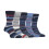Farah (6-11, Blue / Navy) Farah - 5 Pack Mens Bamboo Bright Striped Patterned Socks 1