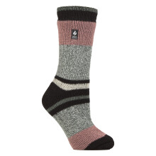 (04-Aug, Kohle / Eissalbei) Heat Holders - Heat Holders - Thermosocken mit Block- und Streifenmuster für Damen