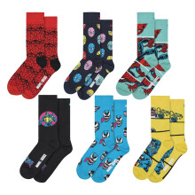 Happy Socks - 6 Pack Spider-Man Socks Bundle Novelty Socks | Gift Idea