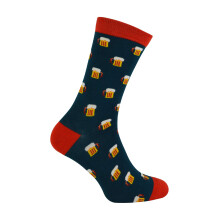(6-11, Beer (Teal)) Mr Heron - 1 Pack Mens Novelty Patterned Bamboo Socks