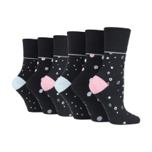 (04-Aug, SOLRH219) Gentle Grip - 6er Pack Damen Baumwolle Socken Ohne Gummi Bunt | Gentle Grip-ödem Socken Muster