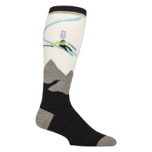 (06-Nov, Schwarz / Grau) Heat Holders - Heat Holders LITE - Herren Kniehohe Warm Thermo Skisocken Extra Dünn Bunte