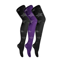 (M, Stern 1) Sock Snob - 3 Paar Damen-Strumpfhosen mit weichem Muster 80 Denier