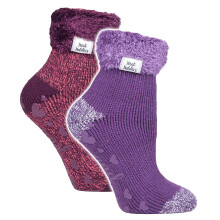 (04-Aug, HHL12 / HHL13) Heat Holders - 2 Paar weiche Winter-Lounge-Socken für Damen