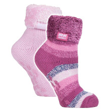 (04-Aug, HHL07 / HHL08) Heat Holders - 2 Paar weiche Winter-Lounge-Socken für Damen