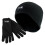 (Medium, Schwarz) THMO - Kinder Thinsulate Handschuhe und Wintermütze Set | Beanie Thermohandschuhe Set 1
