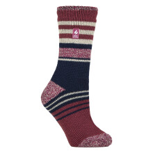 (04-Aug, Schwarz / Maulbeere) Heat Holders - Heat Holders - Thermosocken mit zweifarbigen Streifen für Damen - Amara