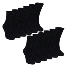 (11-14 Jahre, Schwarz) Sock Snob - Sock Snob - 12er Pack Jungen Sportsocken aus atmungsaktiver Baumwolle