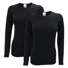 (M/L, Schwarz) THMO - THMO - 2er Pack langärmlige Thermo Oberteile für Damen für den Winter