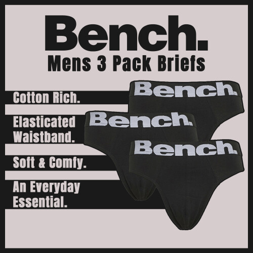Bench (S, Schwarz) Bench - Bench - 3er Pack Herren Baumwoll Slips Unterwäsche Asner 2