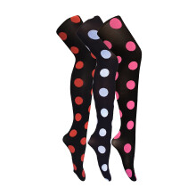 (M, Großer Punkt 1) Sock Snob - 3 Paar Damen-Strumpfhosen mit weichem Muster 80 Denier