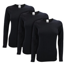 (M/L, Schwarz) THMO - THMO - 3er Pack langärmlige Thermo Oberteile für Damen für den Winter