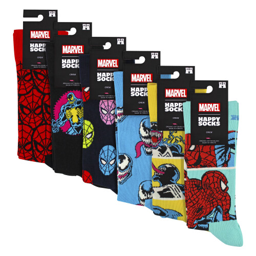 Happy Socks - 6 Pack Spider-Man Socks Bundle Novelty Socks | Gift Idea 1
