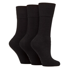 (04-Aug, Schwarz) Gentle Grip - Gentle Grip - 3er Pack Damen & Herren Sportsocken ohne Gummibund