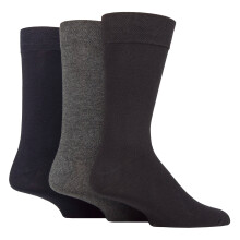 (07-Nov, Schwarz/Marineblau/Grau) Sockshop - SOCKSHOP - 3er Pack Herren Bambus Socken Gemustert & Uni