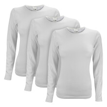 (S/M, Weiß) THMO - THMO - 3er Pack langärmlige Thermo Oberteile für Damen für den Winter