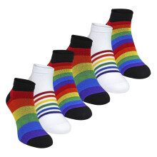 (06-Nov, Regenbogen) Sock Snob - Sock Snob - 6er-Pack Unisex Rainbow Trainer Baumwollsocken farbenfroh