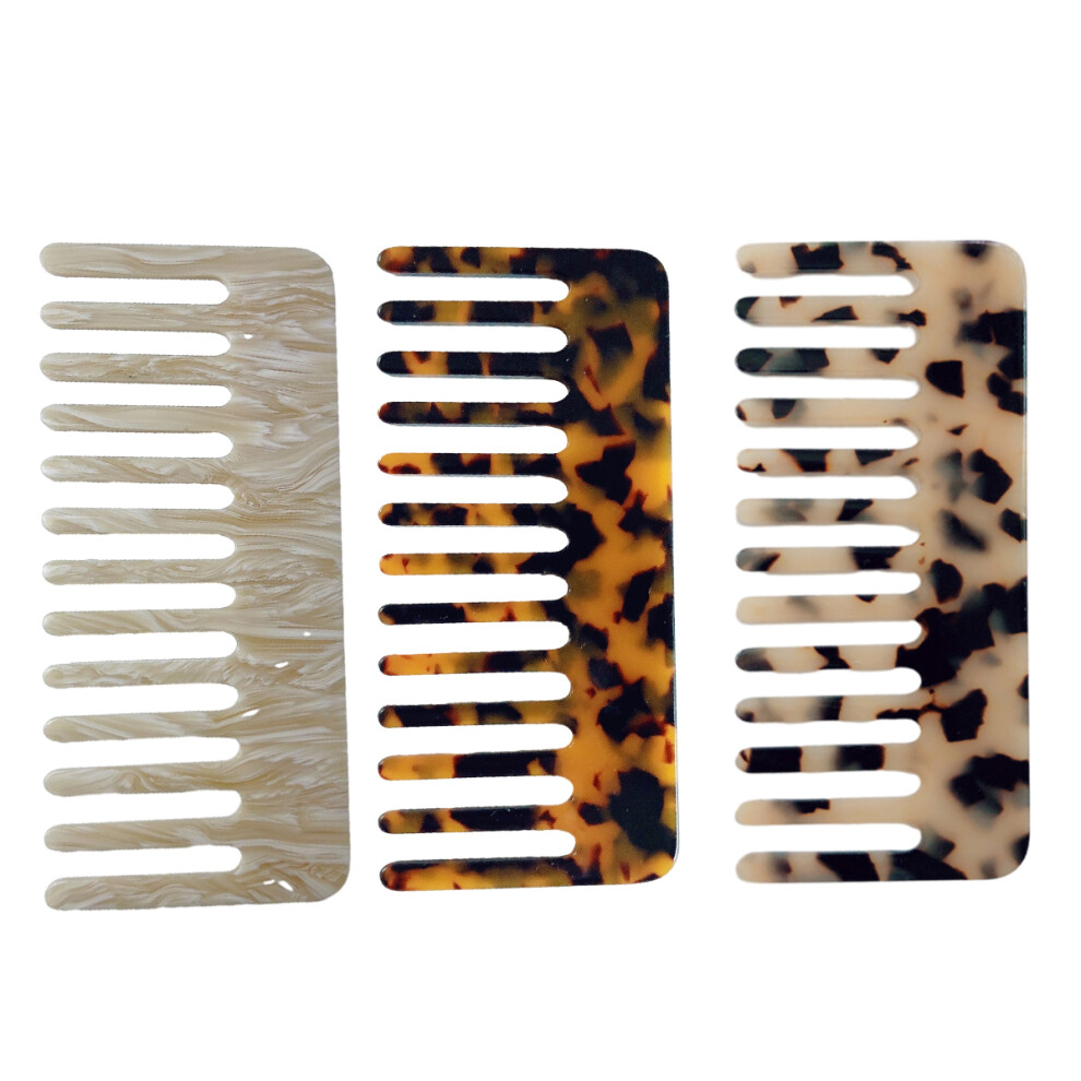 Unisex Effortless Detangling: Wide Tooth Comb For Long, Thick, Curly Hair, Anti-Static Cellulose Large Hair Detangling Comb, 3Pcs For Halloween Parties