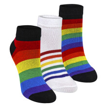 (7-10 Years, Regenbogen) Sock Snob - Sock Snob - 3er-Pack Kinder Rainbow Trainer Baumwollsocken farbenfroh