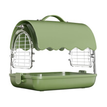 Stehendes Flugsittich-Käfig-Set, große Vogelträger,-Leder grün