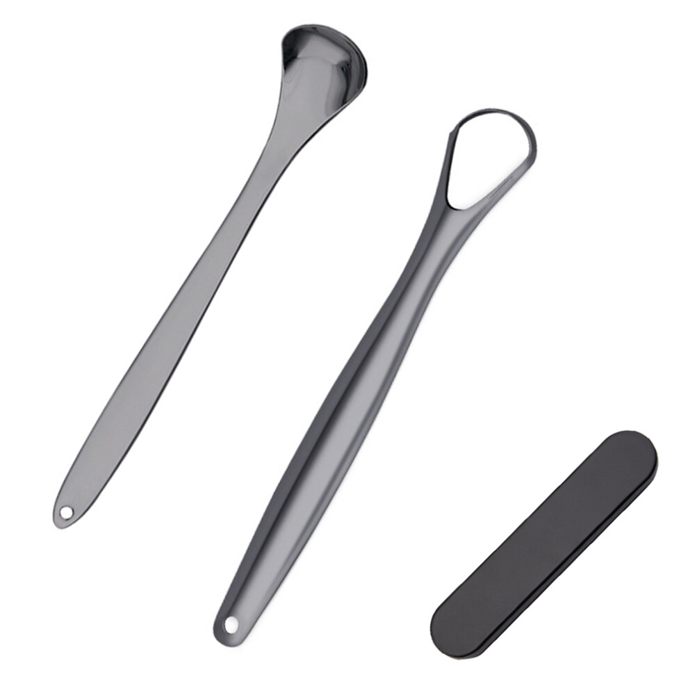Portable And Convenient Stainless Steel Tongue Scraper, Breath Freshness Ensured Through Surgical Stainless Steel Construction, For Both Adults And K