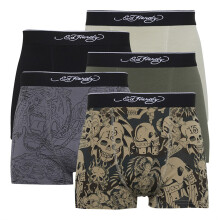 (X-Large, Verschiedene) Ed Hardy - Ed Hardy - 5er Pack Herren Baumwoll Boxershorts Atmungsaktiv Arjin
