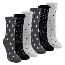 Sock Snob - Sock Snob - 6er Pack Damen Baumwollsocken Sterne Bäume weich bequem atmungsaktiv