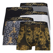 (Small, Verschiedene) Ed Hardy - Ed Hardy - 5er Pack Herren Baumwoll Boxershorts Atmungsaktiv Carno