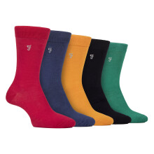 (39-45, Hell 3) Farah - Farah - 5er Pack Herren Weiche Atmungsaktive Bambus Socken